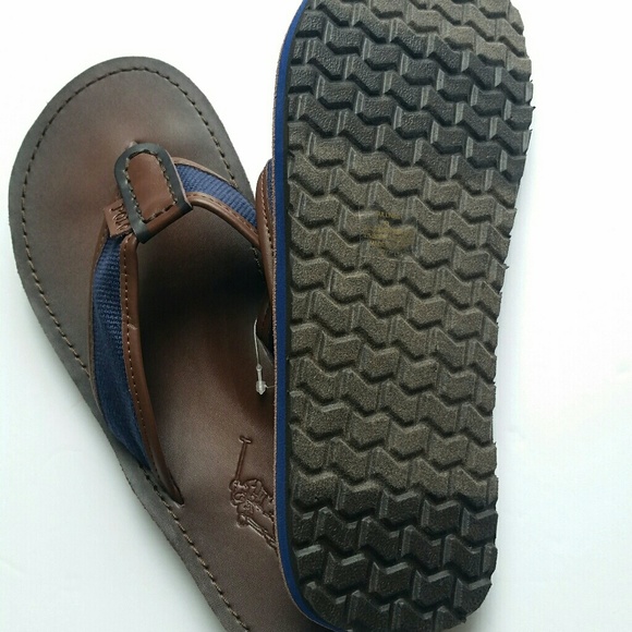 Men Polo Ralph Lauren Leather Flip Flops - Picture 4 of 5